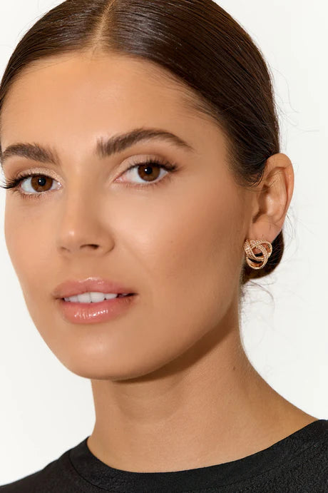 TEXTURED KNOT EARRINGS (Gold)