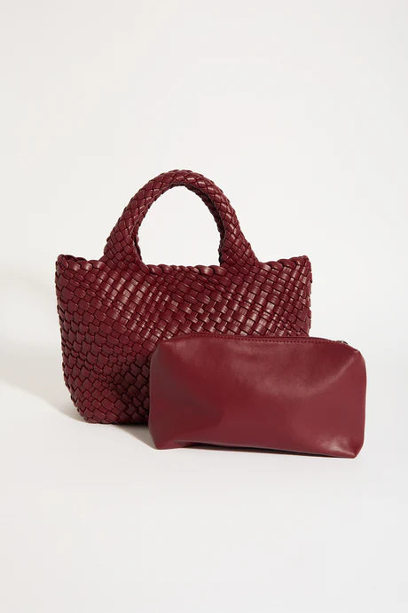 LILAH WOVEN MINI TOTE (Burgundy)