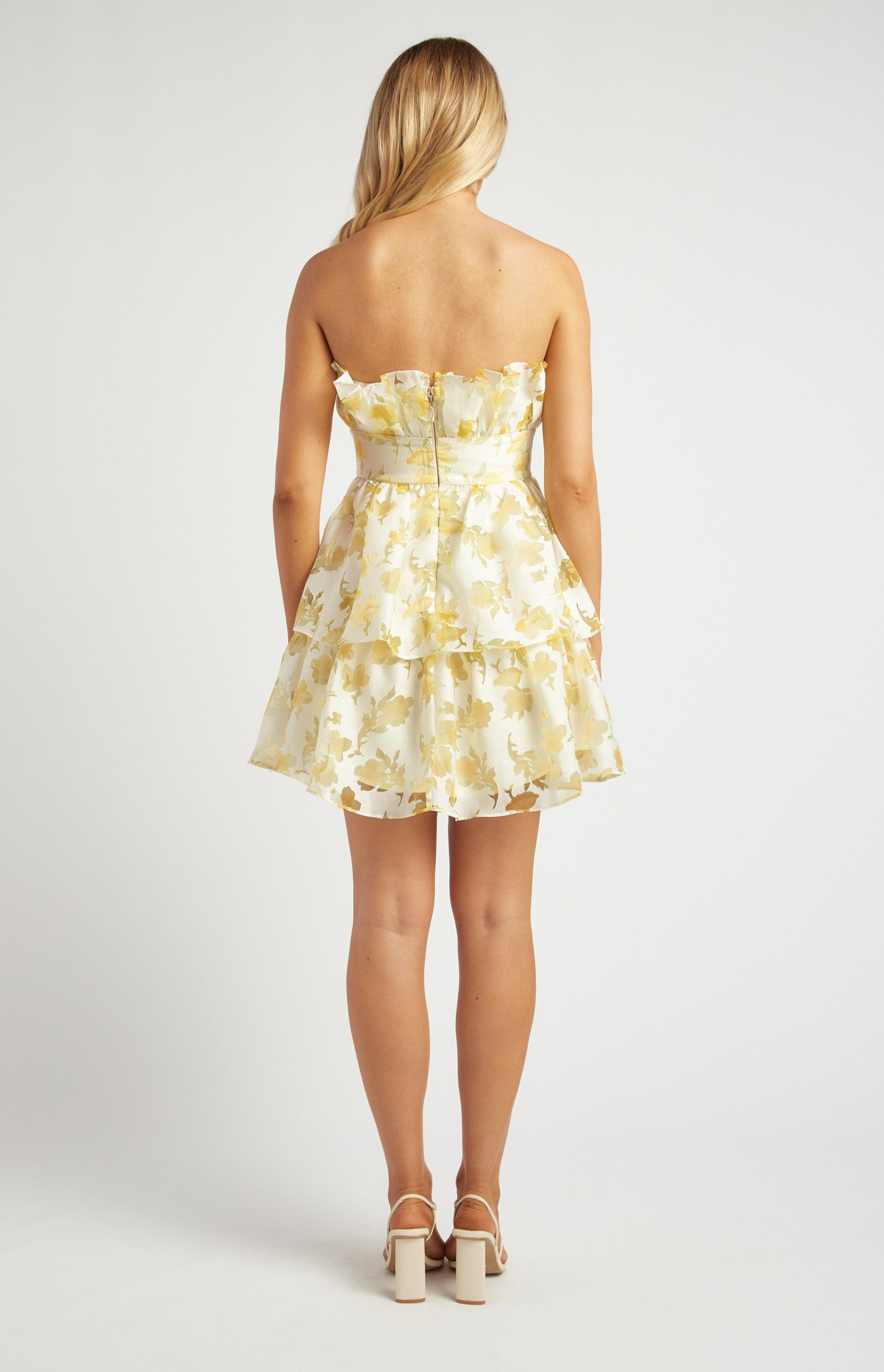 LEMON FLORAL MIDI DRESS