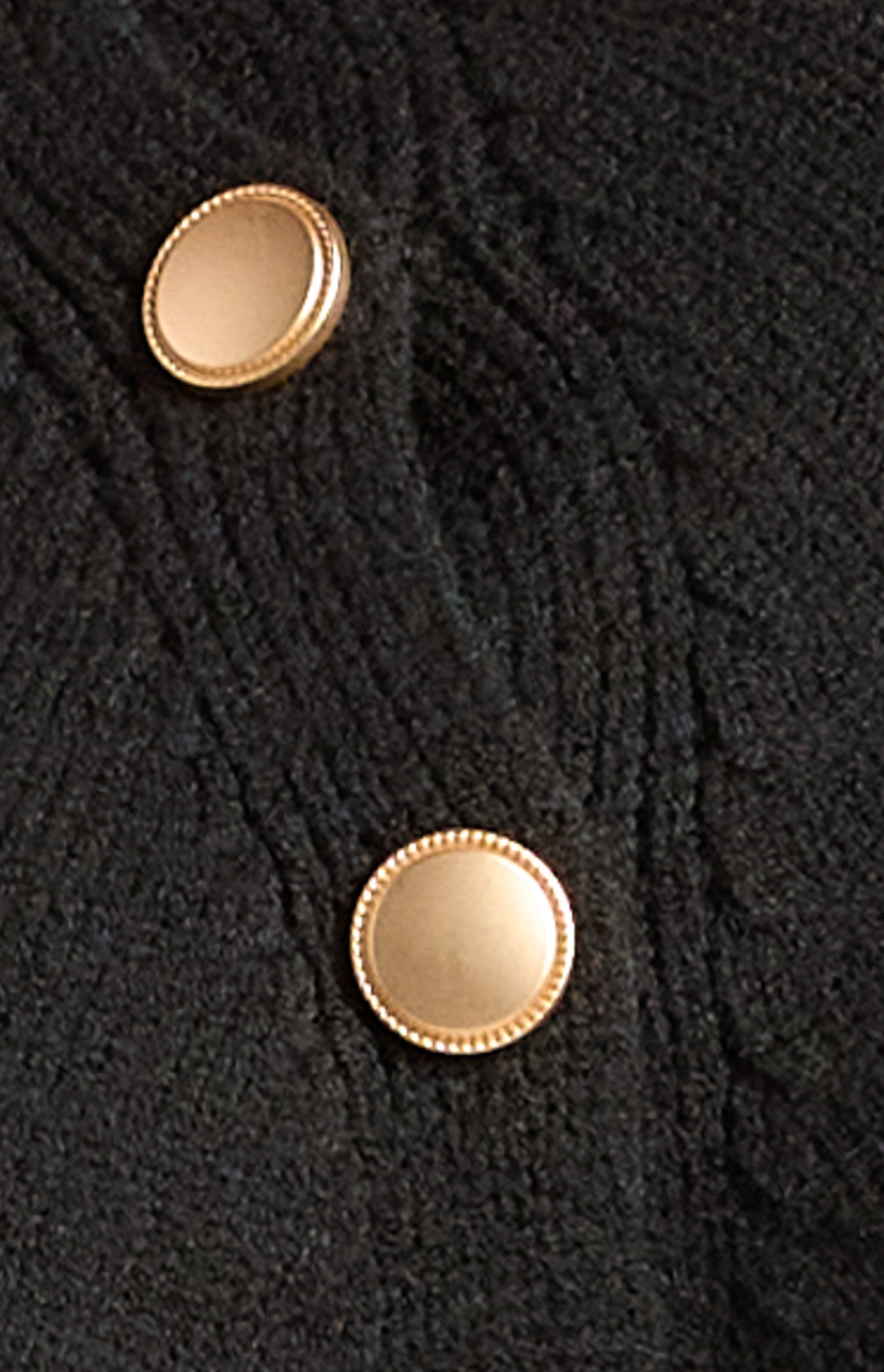 GOLD BUTTON NECKLINE DETAIL KNIT JUMPER