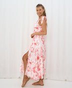 PINK FLORAL MAXI DRESS