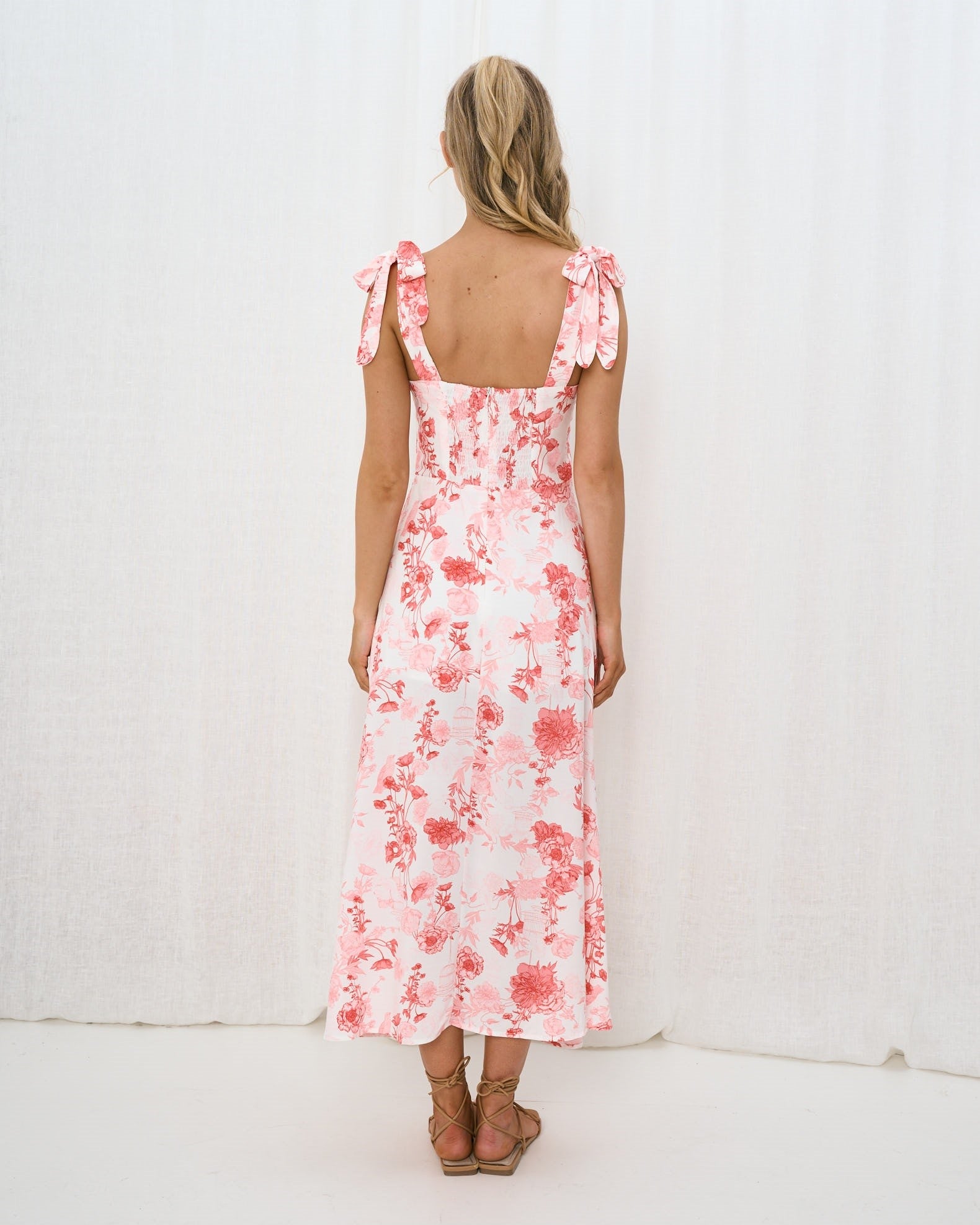 PINK FLORAL MAXI DRESS