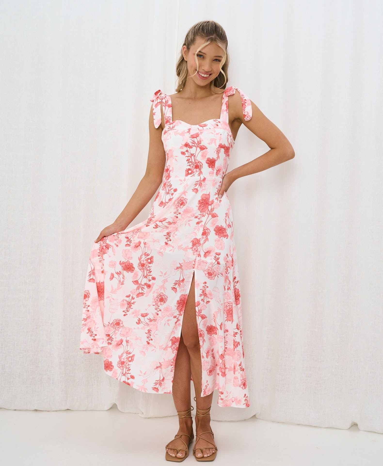 PINK FLORAL MAXI DRESS