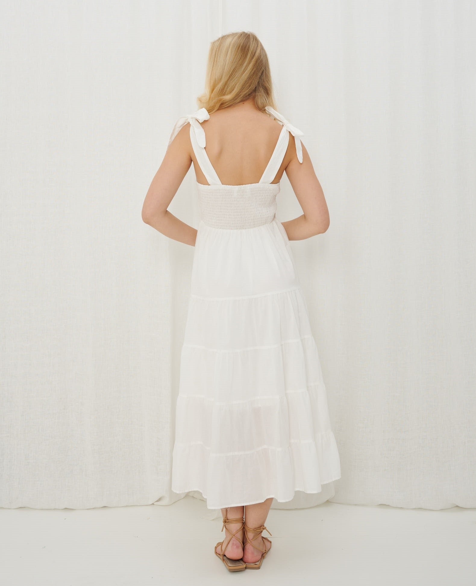 TIER MAXI DRESS WHITE