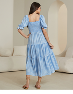 GINGHAM BLUE MAXI DRESS