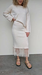LISA HONEY BUTTER TASSEL SKIRT
