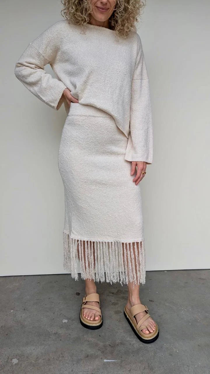 LISA HONEY BUTTER TASSEL SKIRT