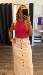 WHITE MAXI SKIRT