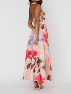 CARLA MAXI DRESS DUSTY PINK FLORAL