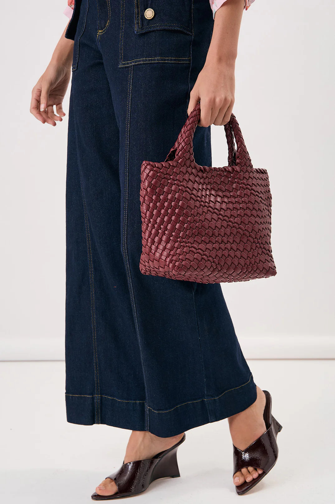 LILAH WOVEN MINI TOTE (Burgundy)