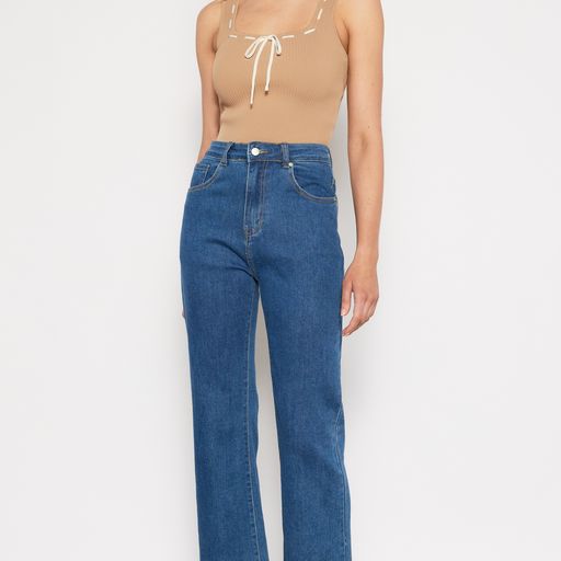 CONTRAST STITCH KNIT TOP