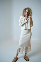 LISA HONEY BUTTER TASSEL SKIRT