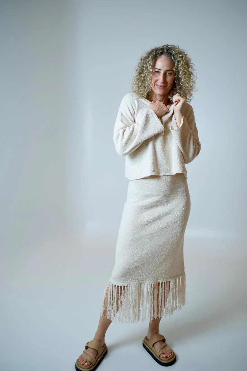 LISA HONEY BUTTER TASSEL SKIRT