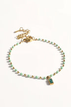 ALTERNATING BEAD MINI CHARM BRACELET (MINT)