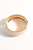 FAUX PEARL STATEMENT BANGLE (Cream)