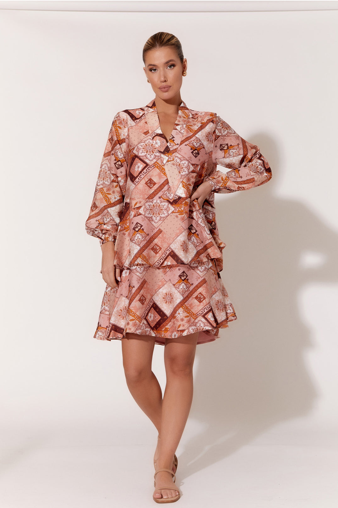 LESLIE PATCHWORK PRINT DRESS (PRINT)