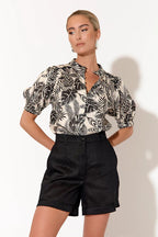 LILIAN TROPICS SHORT SLEEVE SHIRT (PRINT)