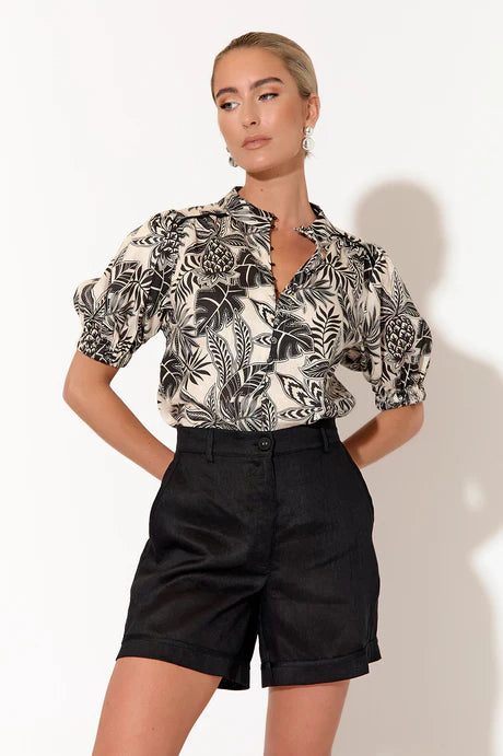 LILIAN TROPICS SHORT SLEEVE SHIRT (PRINT)