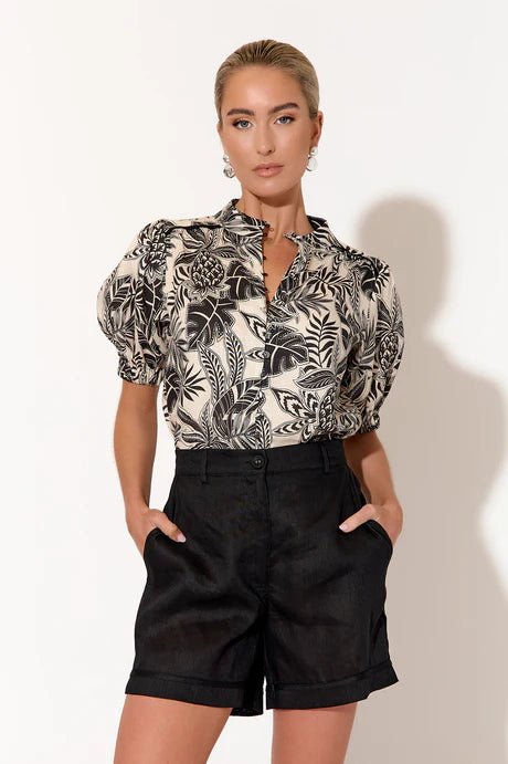 LILIAN TROPICS SHORT SLEEVE SHIRT (PRINT)