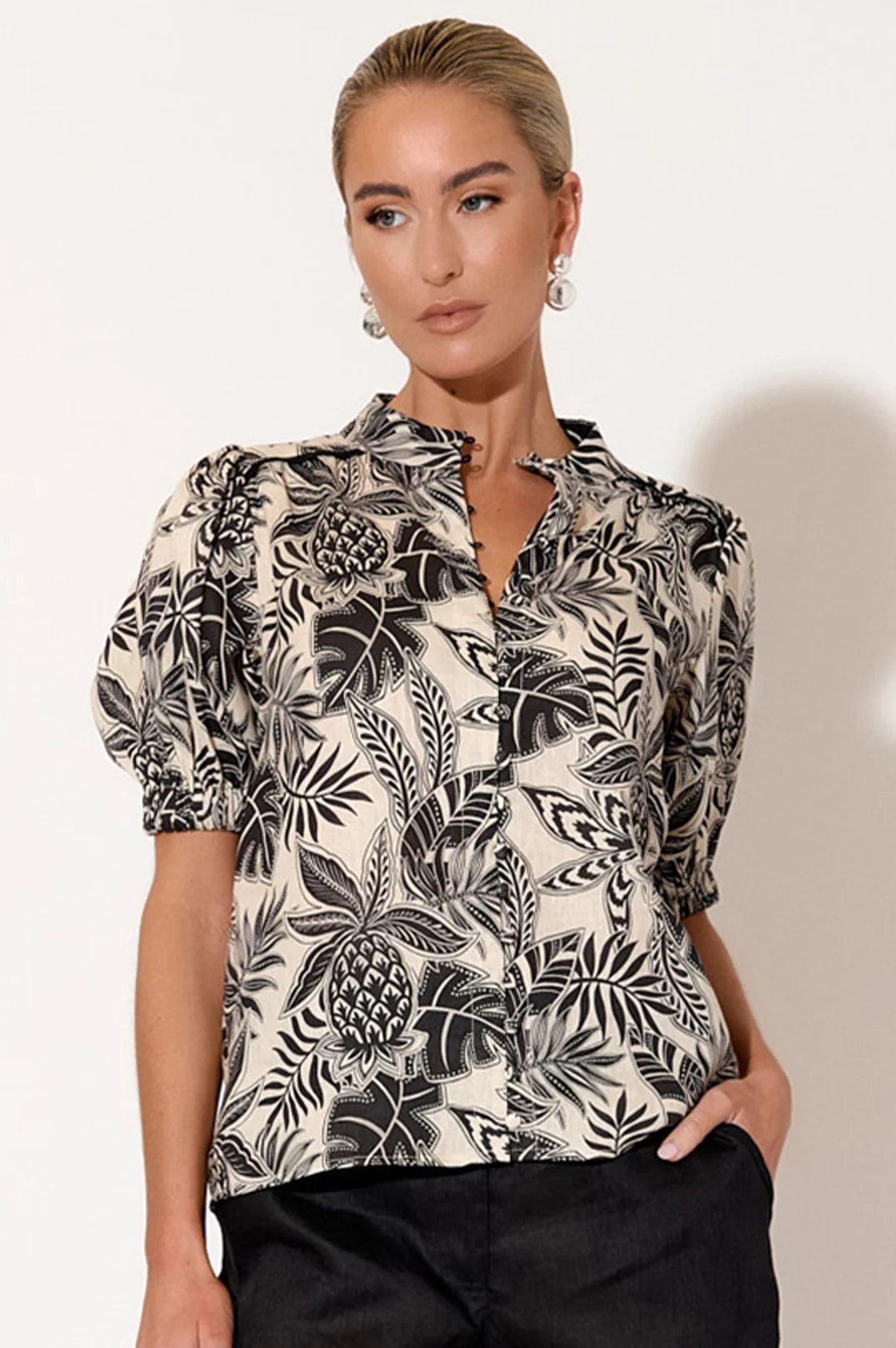 LILIAN TROPICS SHORT SLEEVE SHIRT (PRINT)
