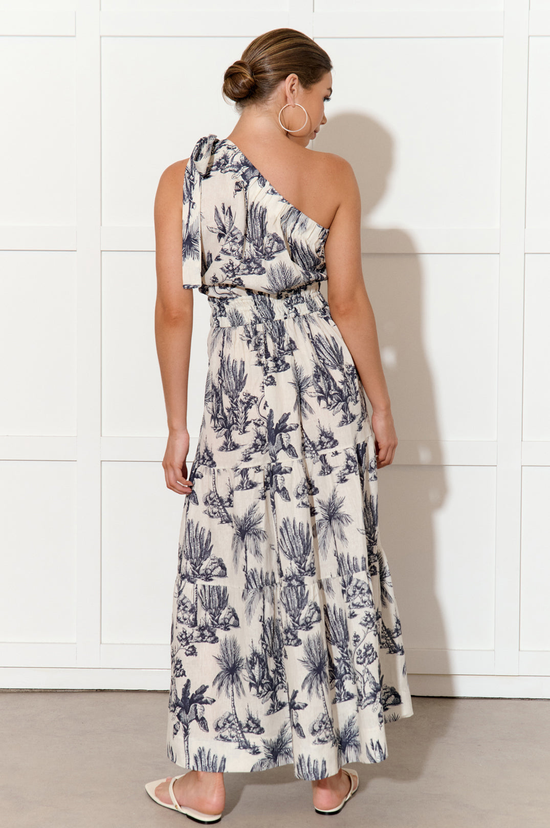 EVE LINEN TOILE PRINT DRESS