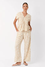 STEVIE ZEBRA PANTS (CAMEL ZEBRA)