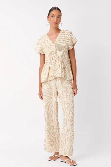 STEVIE ZEBRA PANTS (CAMEL ZEBRA)