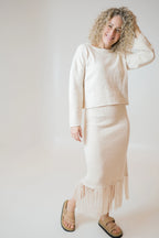 AMI FLARED LONG SLEEVE TOP