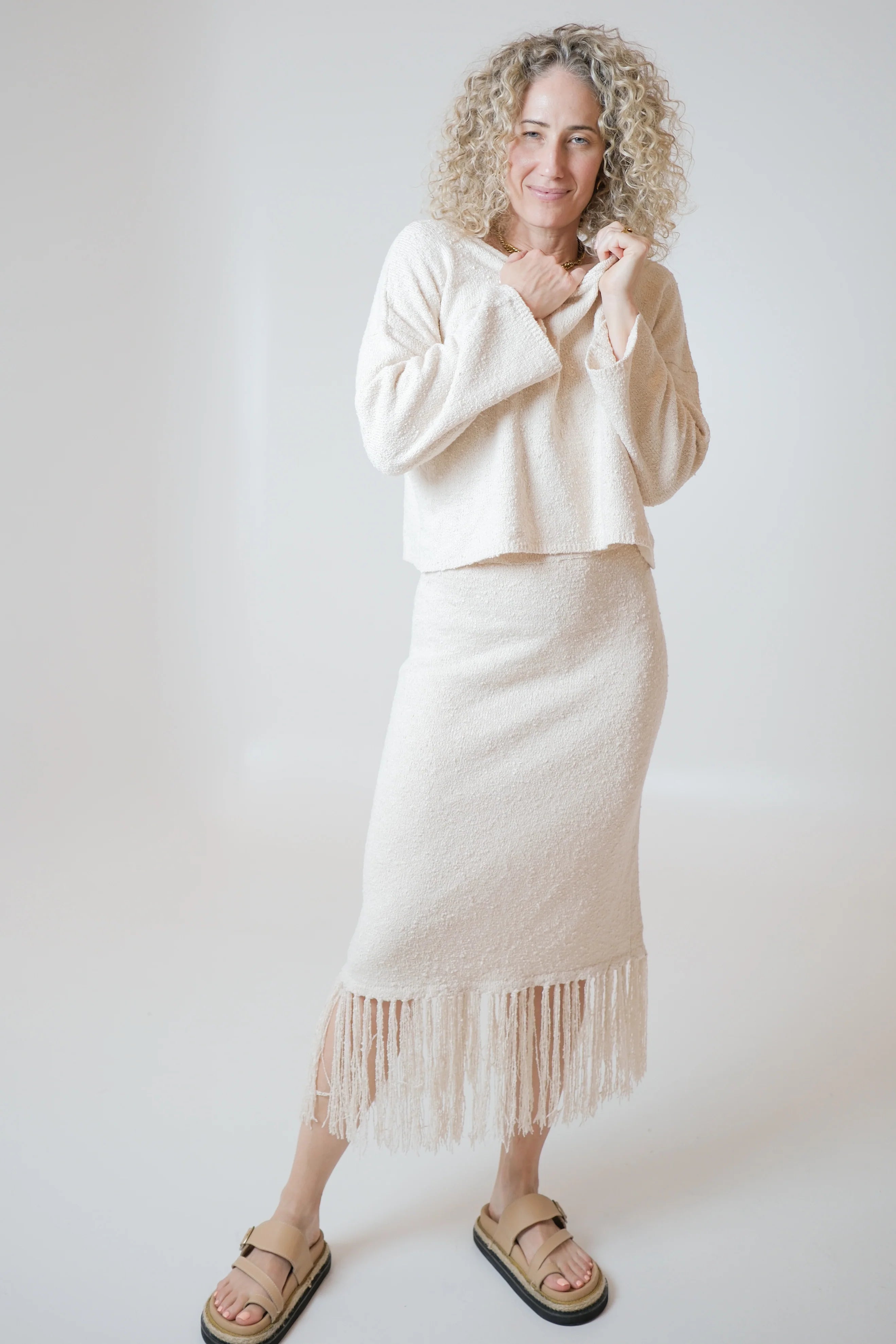 LISA HONEY BUTTER TASSEL SKIRT