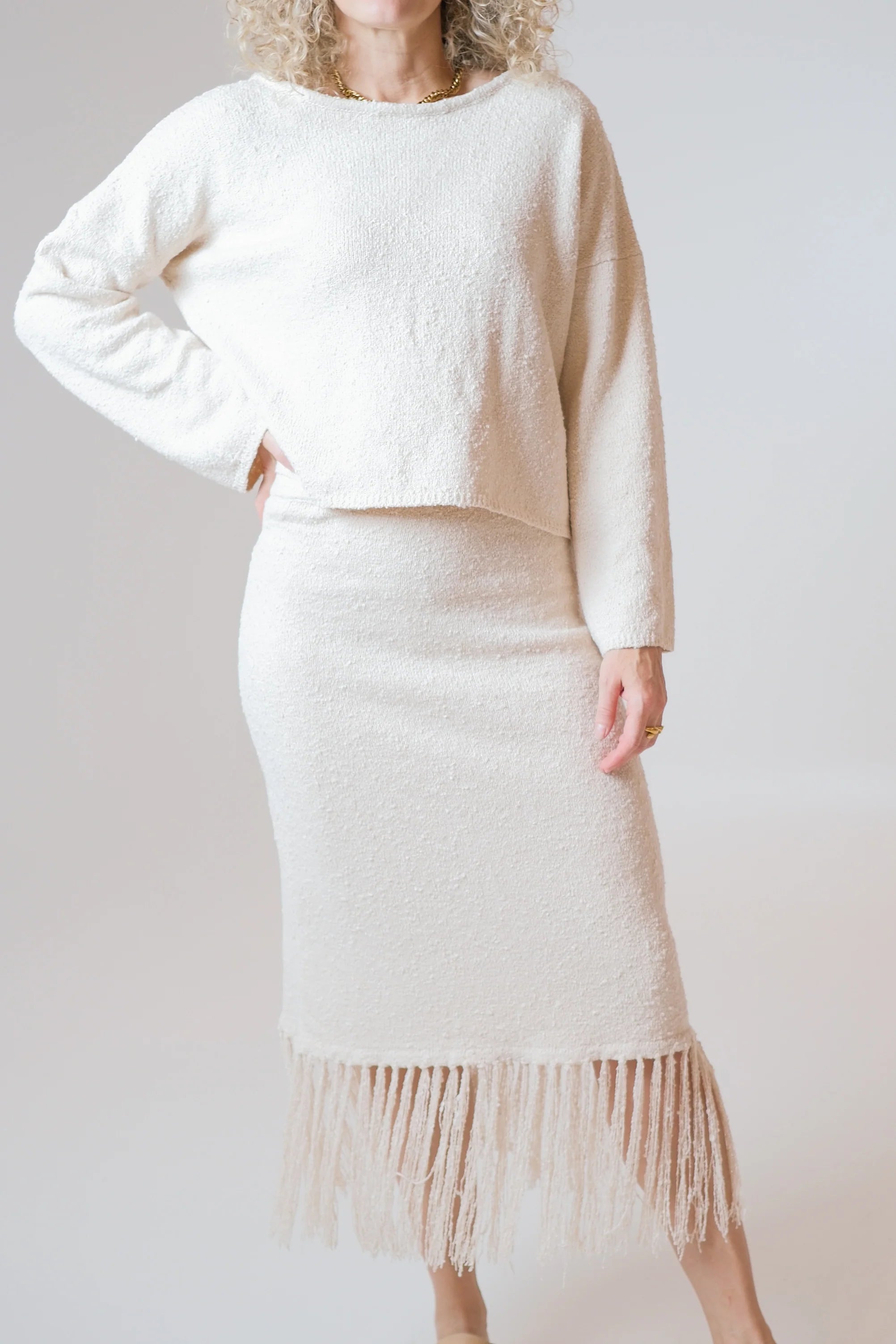 LISA HONEY BUTTER TASSEL SKIRT