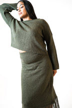 LISA KHAKI TASSEL SKIRT