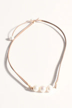 FRESHWATER PEARL TRIO CORD NECKLACE (Nude/Cream)