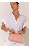 RENATA PLEAT TIMBER FRAME CLUTCH
