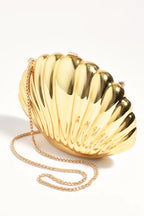 MARINA METAL SHELL STRUCTURED CLUTCH (GOLD)