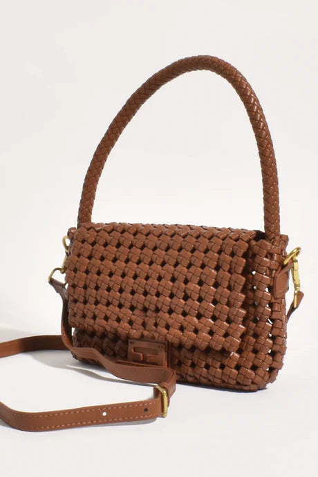 PIPPA LATTICE WEAVE HANDBAG (TAN)