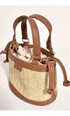 MIA WOVEN MINI BUCKET BAG (TAN/NATURAL)