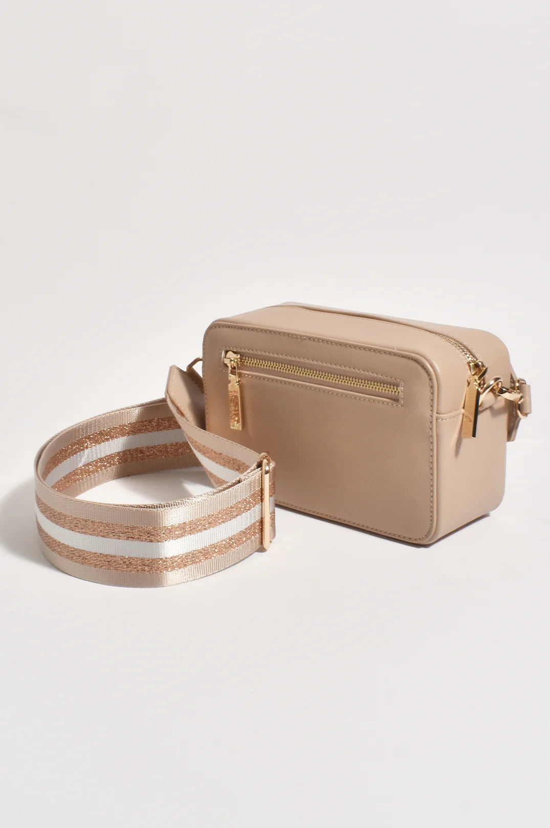 IVY WEBBING STRAP CROSS BODY BAG (NUDE)
