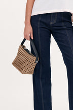 SADIE SATIN WEAVE HANDBAG (Gold)