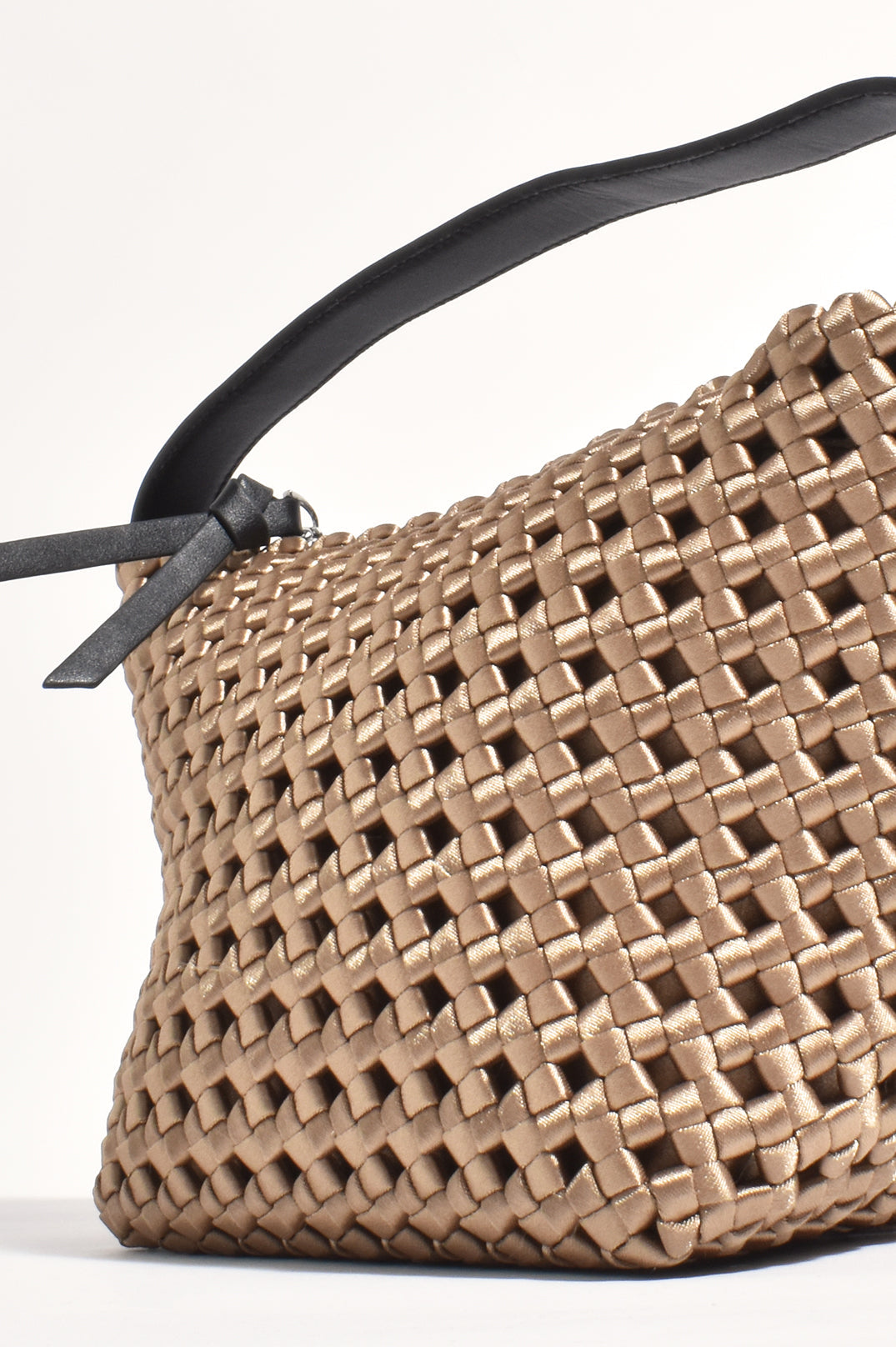 SADIE SATIN WEAVE HANDBAG (Gold)