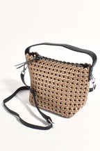 SADIE SATIN WEAVE HANDBAG (Gold)
