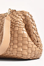 STASSI WOVEN STRUCTURED SHOULDER BAG (Camel)