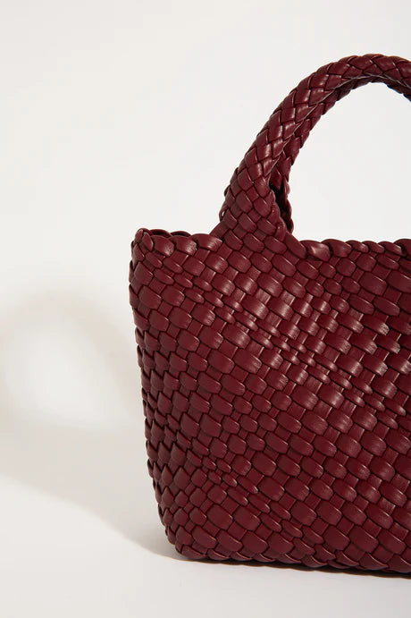 LILAH WOVEN MINI TOTE (Burgundy)