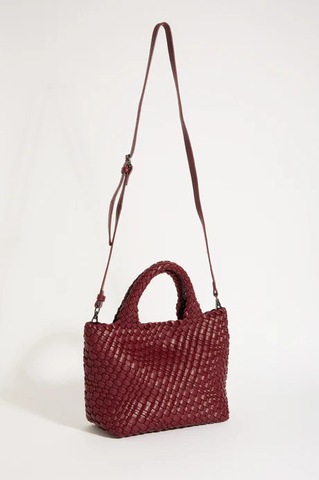 LILAH WOVEN MINI TOTE (Burgundy)