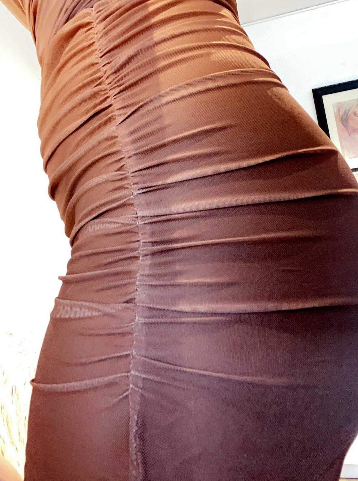 CARAMEL MOCHA MESH MIDAXI SKIRT