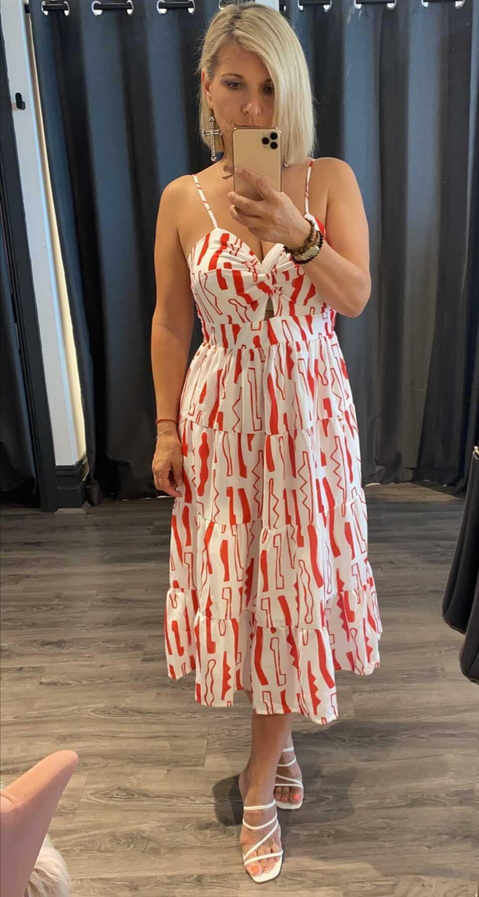 MIA MIDI PRINT DRESS