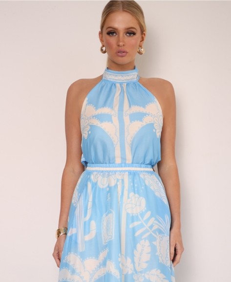 TROPICAL THUNDER HALTERNECK TOP