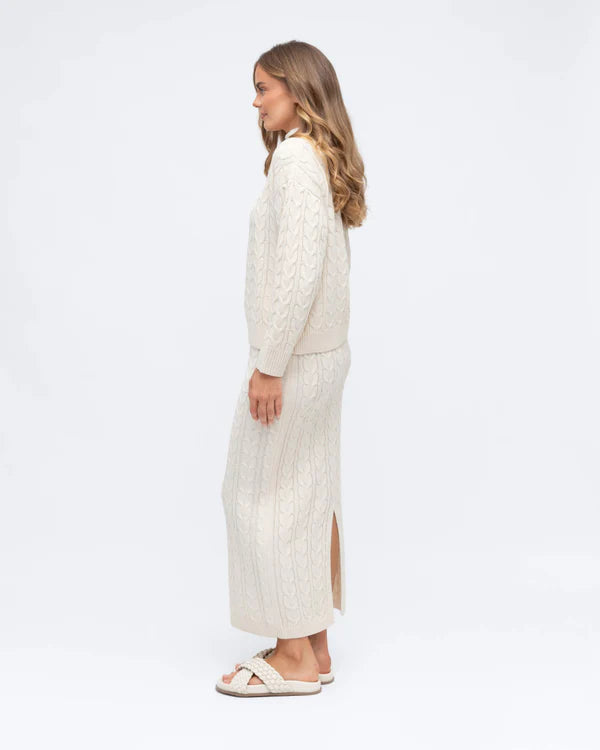 CABLE KNIT CO-ORD FUNNEL NECK KNIT JUMPER