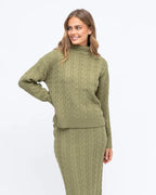 CABLE KNIT CO-ORD MIDI SKIRT