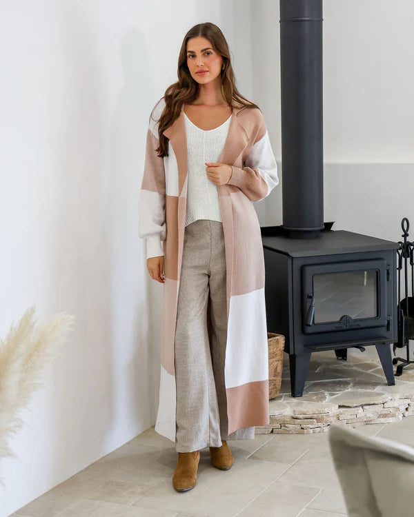 PATCHWORK KNIT COATIGAN
