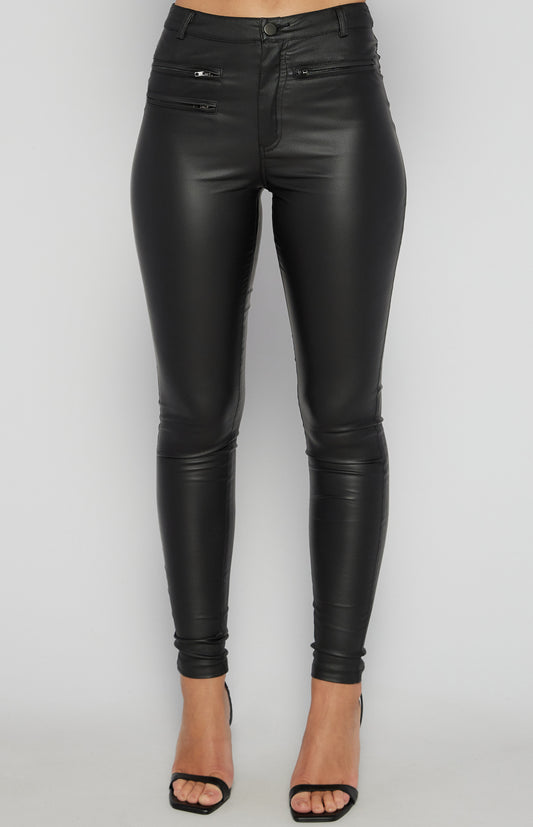 TEXTURED SKINNY JEANS WITH ZIP DETAILS